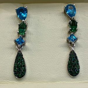 Earrings from Jared. WOW! Topaz and Emerald Dangle Earrings.